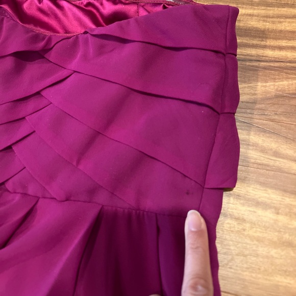 Strapless magenta purple pink pleated dress Express size 2 Y2K - Picture 3 of 7